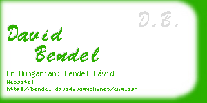 david bendel business card